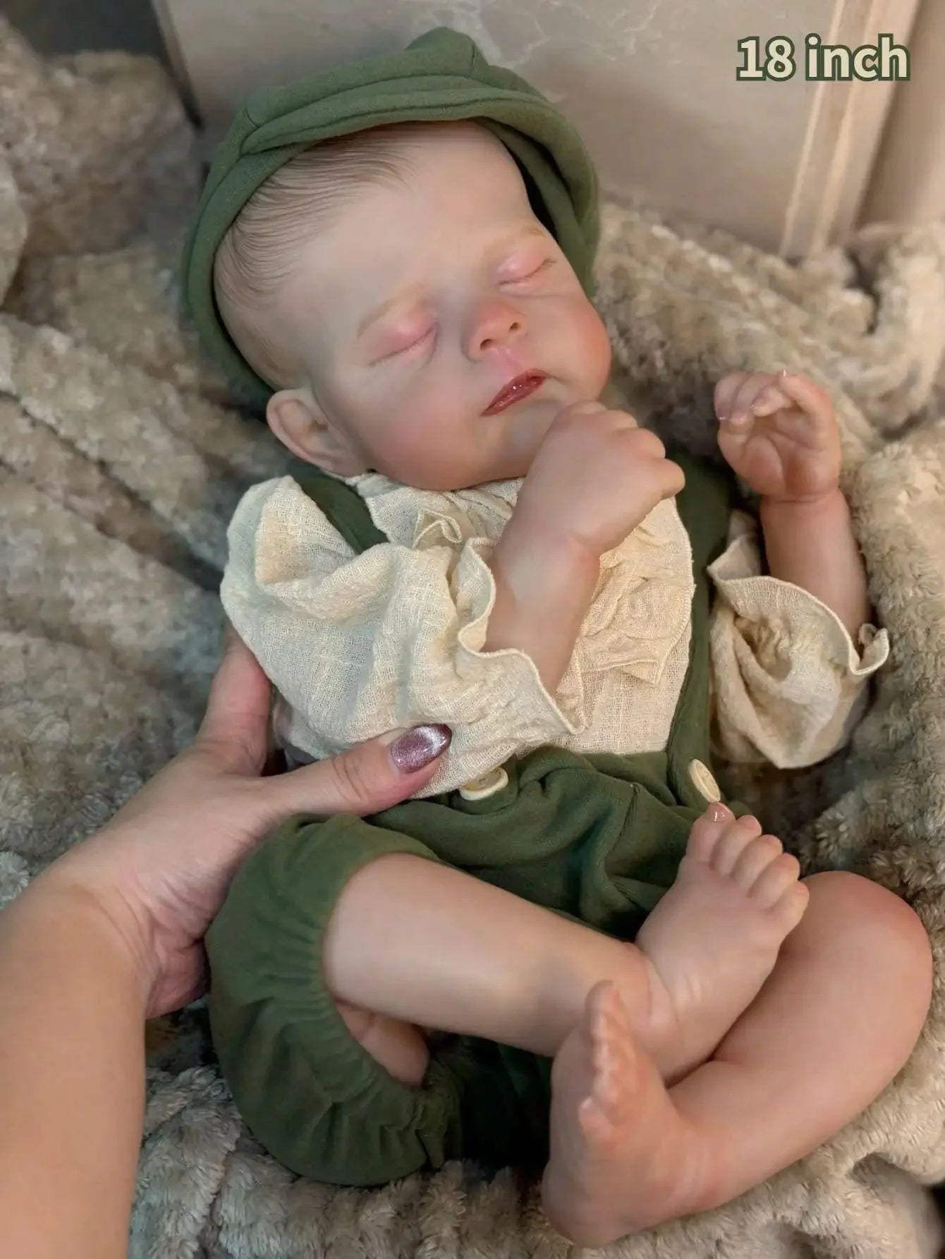18-Inch Adorable Eric Reborn Baby Doll Sleeping Pose | Flexible Cloth Body, Collectible Art Gift