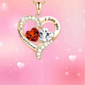 Elegant Red Heart Pendant Necklace with Rose Gift Box - Romantic Valentine’s Day, Birthday, or Mother’s Day Gift for Wife, Mom
