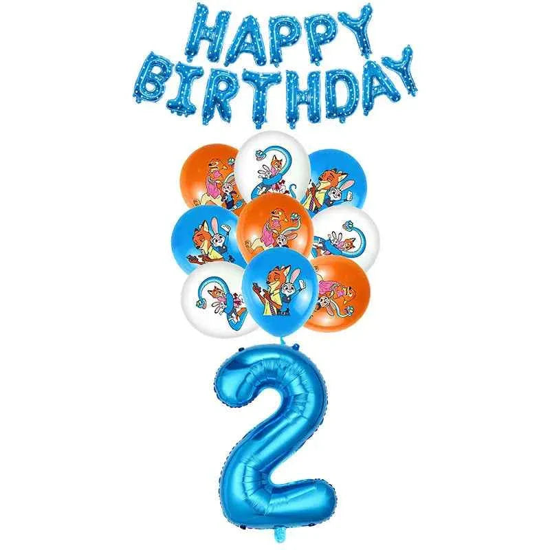 Zootopia Theme Party Supplies Nick Judy Birthday Decoration Balloon Set Tableware Kit Banner Plates Gifts Bags Keychains Sticker