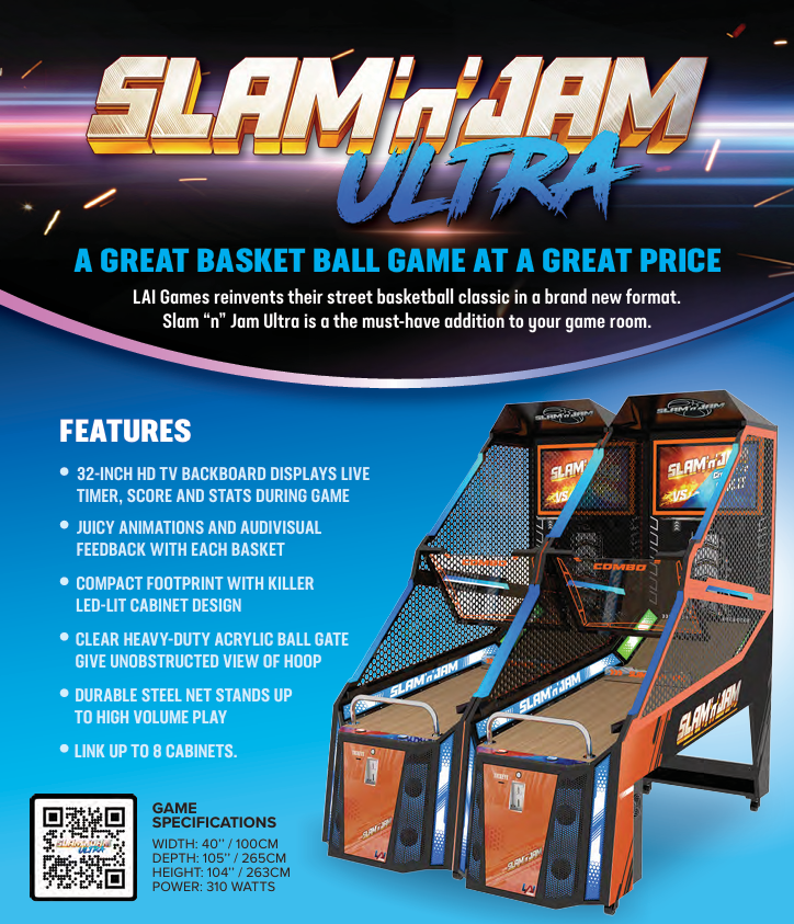 LAI Games Slam 'N' Jam Ultra Arcade Game Basketball Shooter