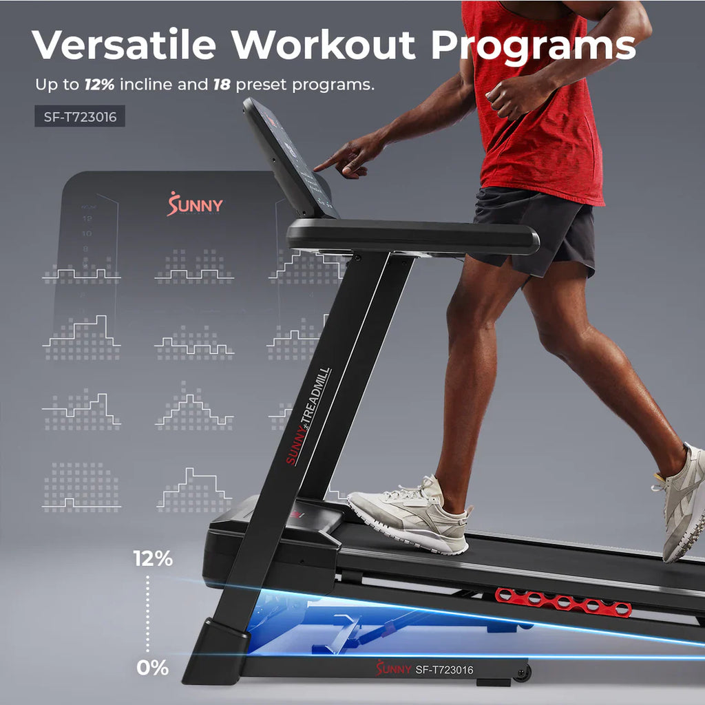 Advanced Heavy Duty Auto Incline Smart Treadmill by Sunny Health & Fitness