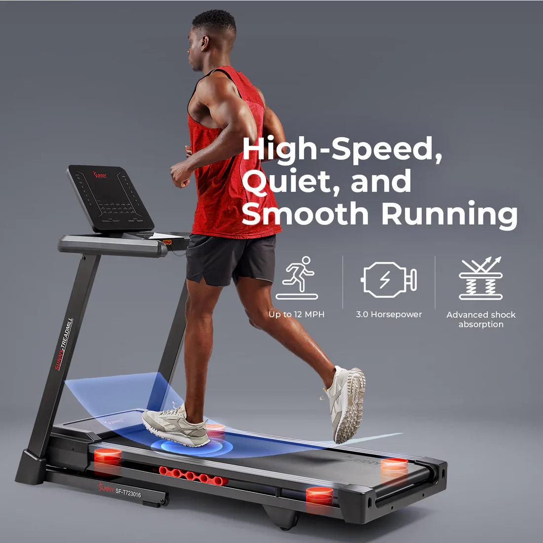 Advanced Heavy Duty Auto Incline Smart Treadmill by Sunny Health & Fitness