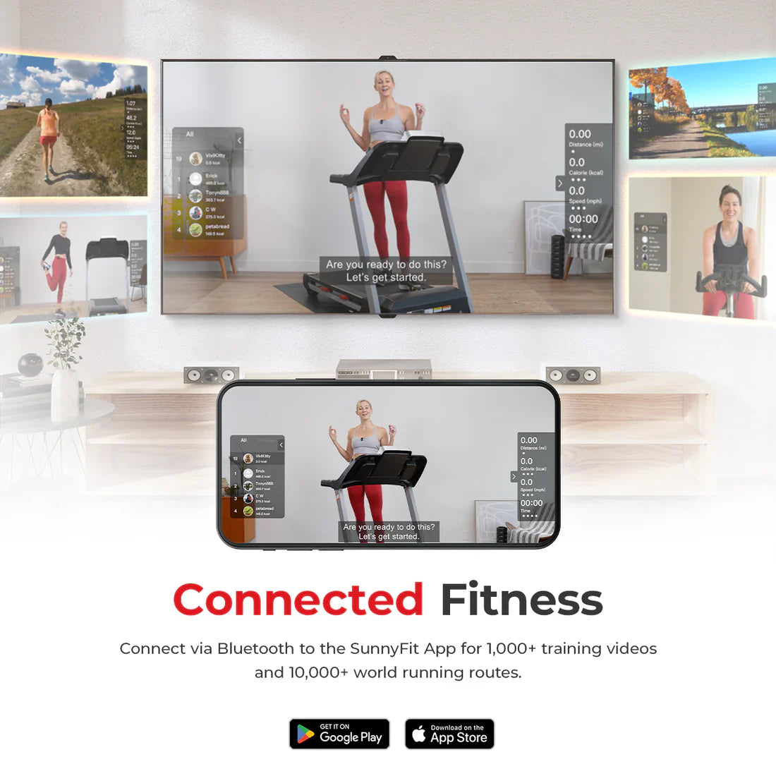 Premium Auto Incline Smart Treadmill by Sunny Health & Fitness