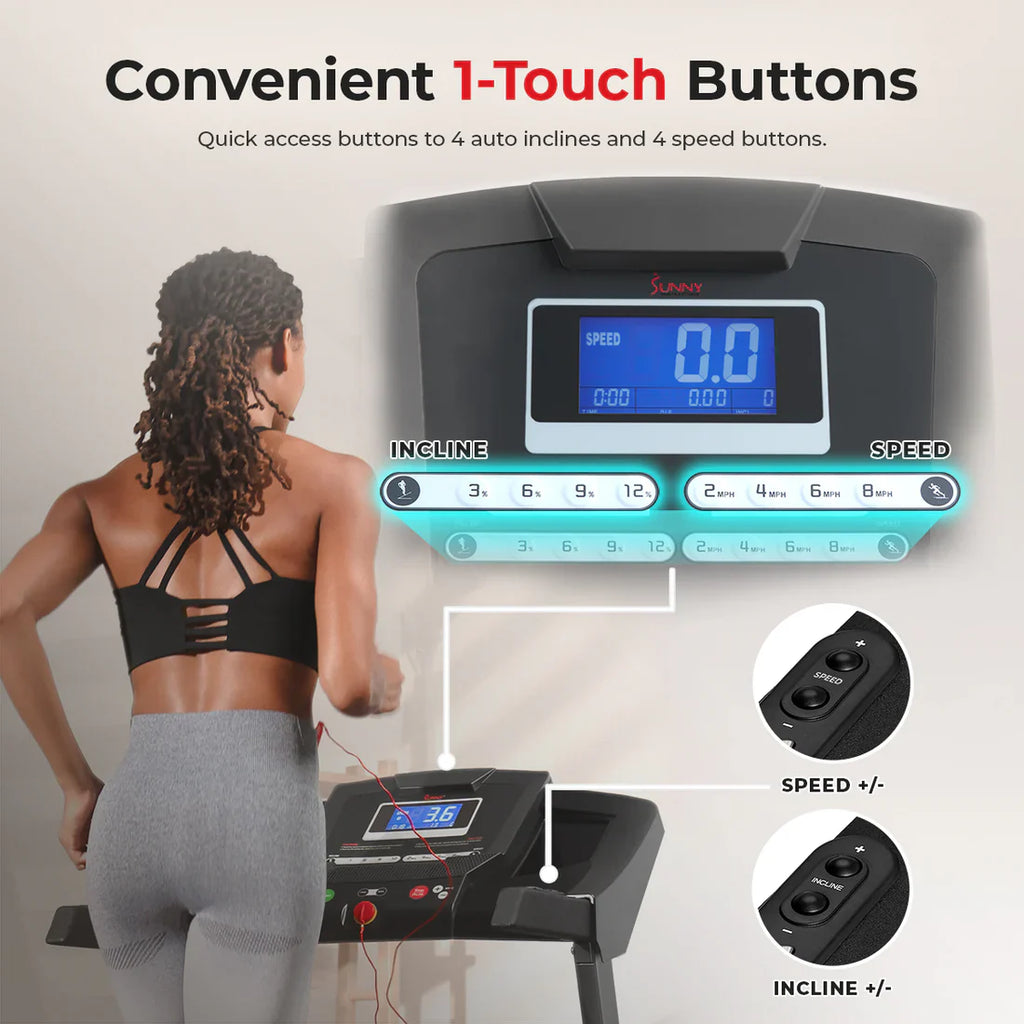 Premium Auto Incline Smart Treadmill by Sunny Health & Fitness