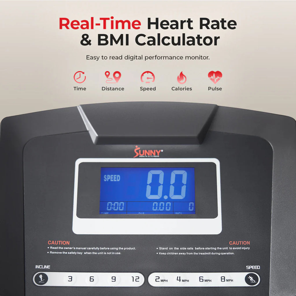 Premium Auto Incline Smart Treadmill by Sunny Health & Fitness
