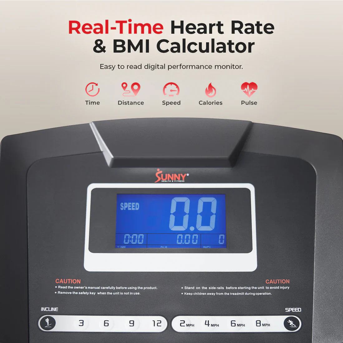 Premium Auto Incline Smart Treadmill by Sunny Health & Fitness