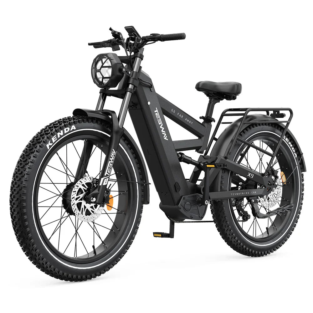 Tesway X9 AWD Electric Mountain Bike with Rear Rack 4000W Dual Motors