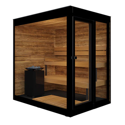ThermaSol Vera Sauna Cabin - Fully Assembled Tinted Parsol Glass Outdoor Sauna