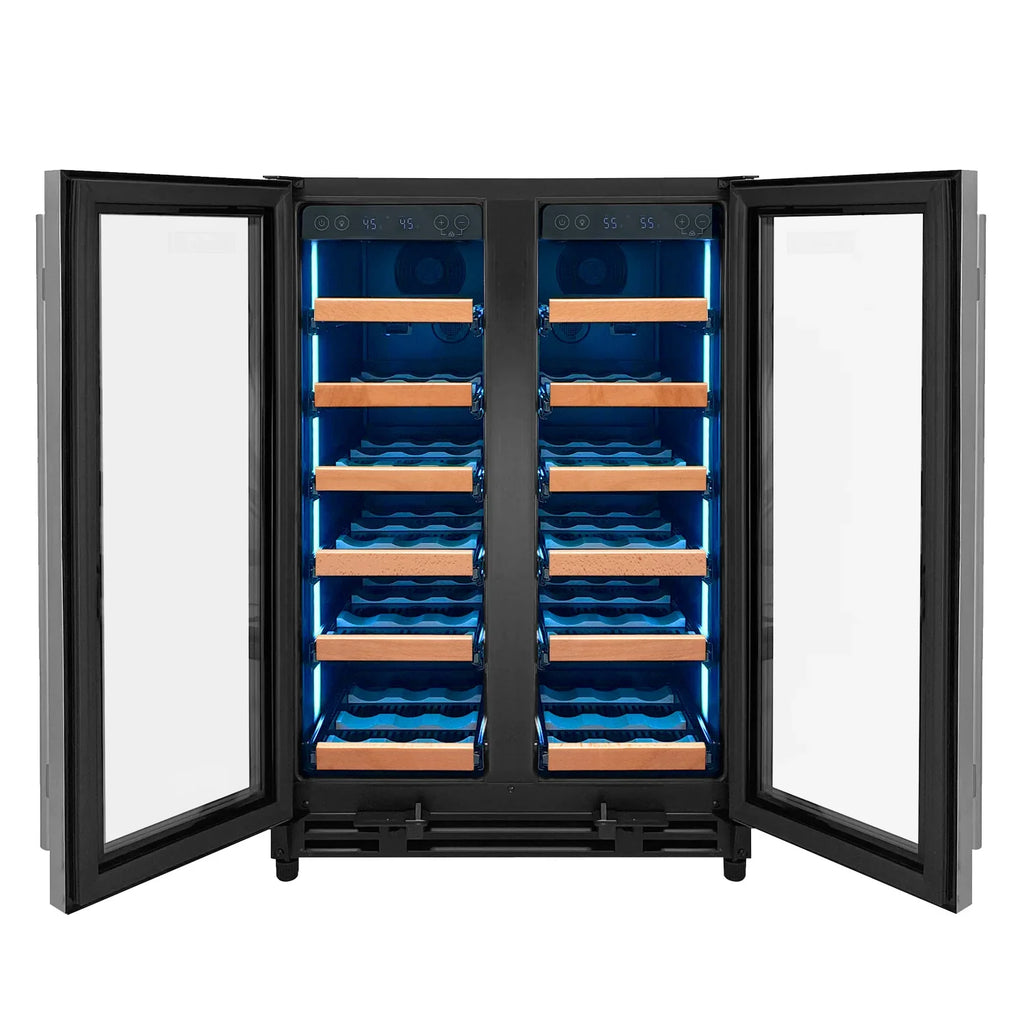 Allavino Reserva Series 36 Bottle Dual Zone Wine Refrigerator with Stainless Steel French Doors