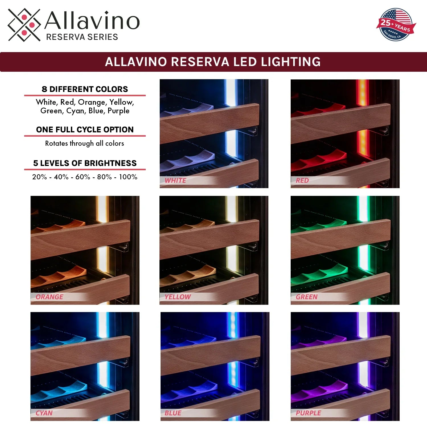 Allavino Reserva Series 51 Bottle Undercounter Wine Refrigerator Cooler with Stainless Steel Door