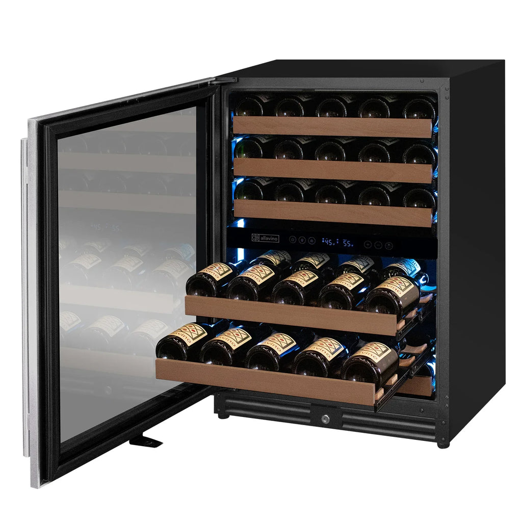 Allavino Reserva Series 51 Bottle Undercounter Wine Refrigerator Cooler with Stainless Steel Door