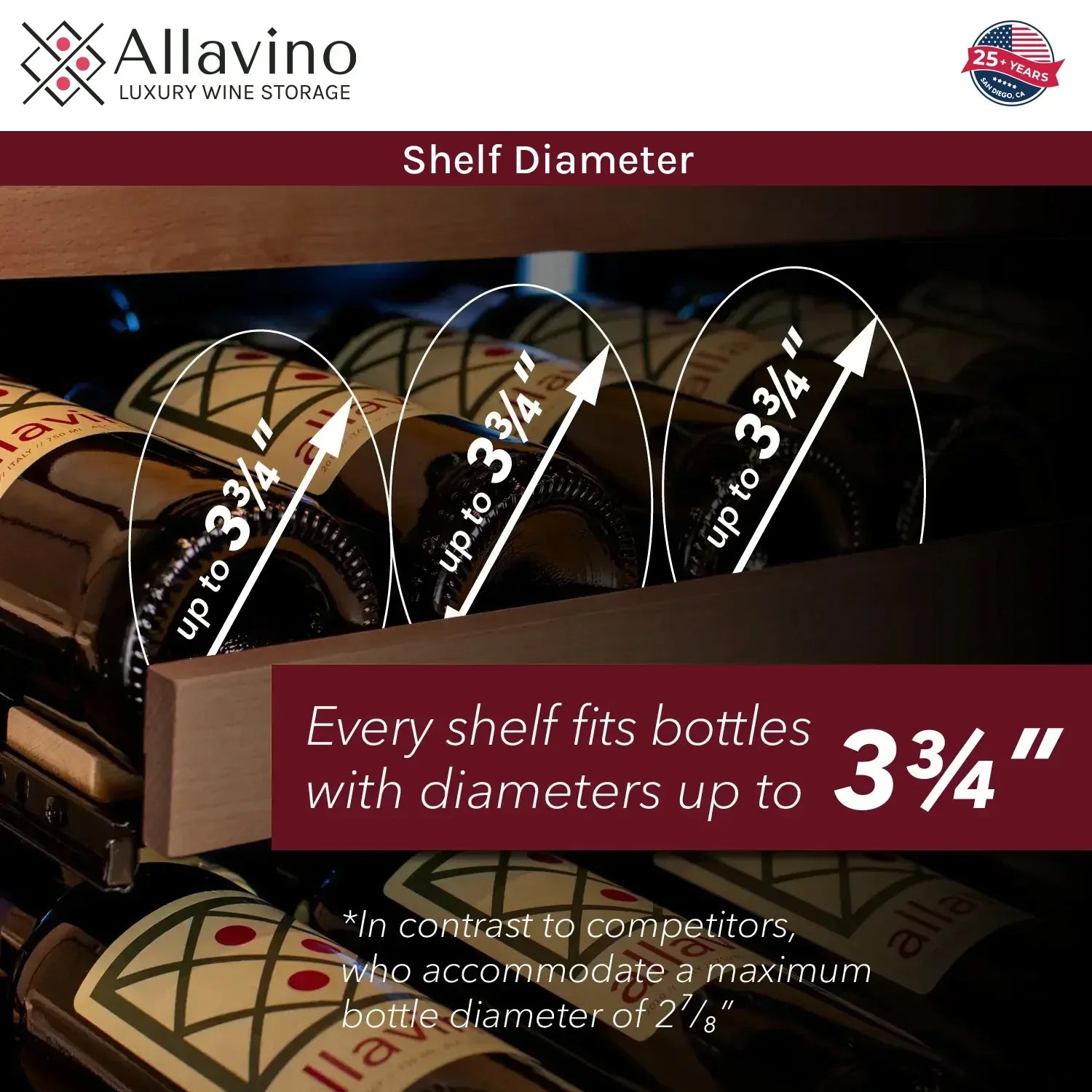 Allavino Reserva Series 51 Bottle Undercounter Wine Refrigerator Cooler with Stainless Steel Door