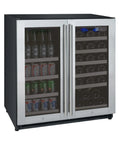 Allavino 30" Wide FlexCount II Tru-Vino 30 Bottle/88 Can Dual Zone Stainless Steel Built-In Wine Refrigerator/Beverage Center