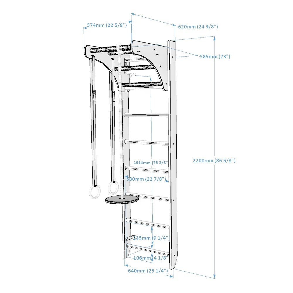BenchK 111 Gymnastic Swedish Ladder - Wooden Wall Bars