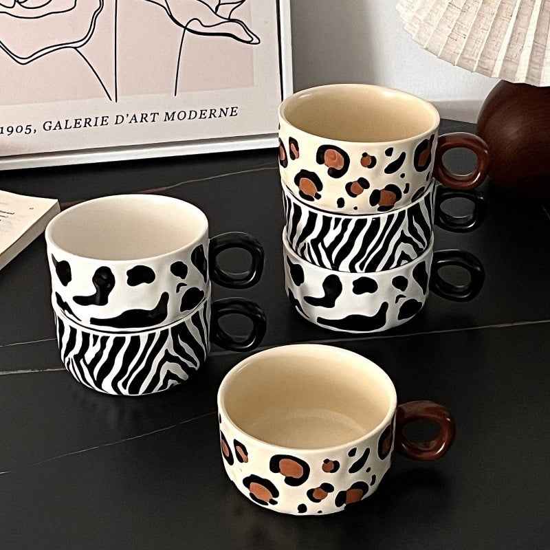 Animal Texture Mug Porcelain Minimalist Wind Coffee Cup Afternoon Tea