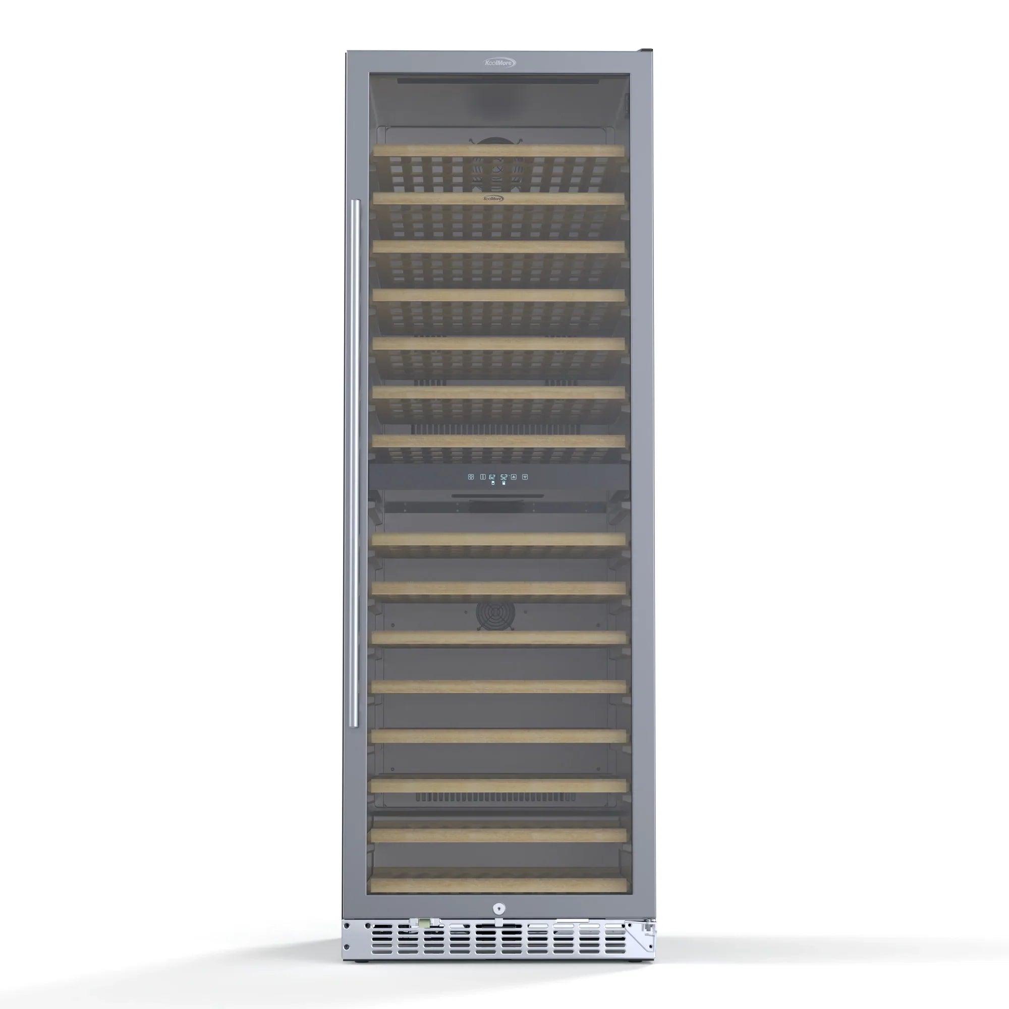 Kool More 23 in. Dual Zone, Full Glass Door, Wine Cooler Refrigerator, Freestanding or Built-In Unit, 15.1 cu ft.