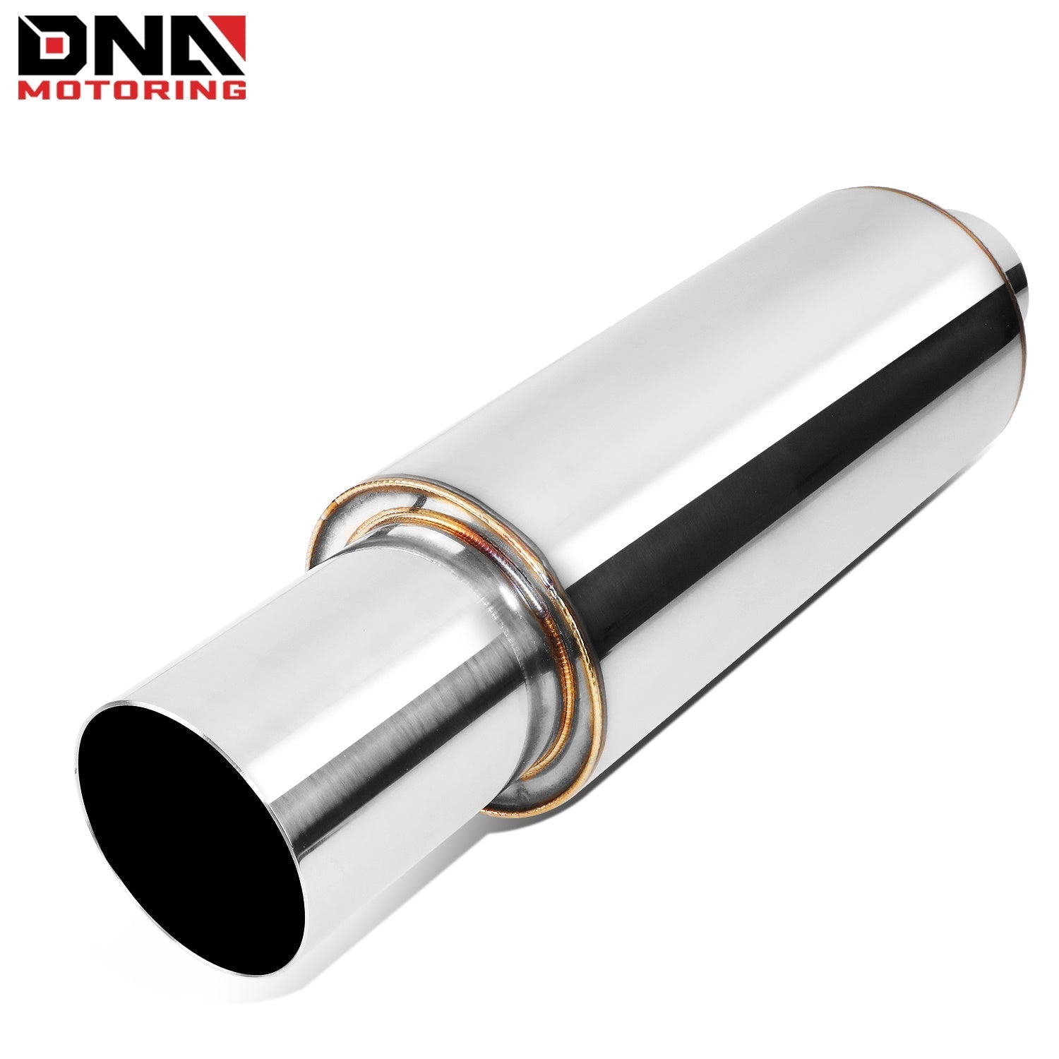 DNA MOTORING Stainless Steel Straight-Through Exhaust Muffler