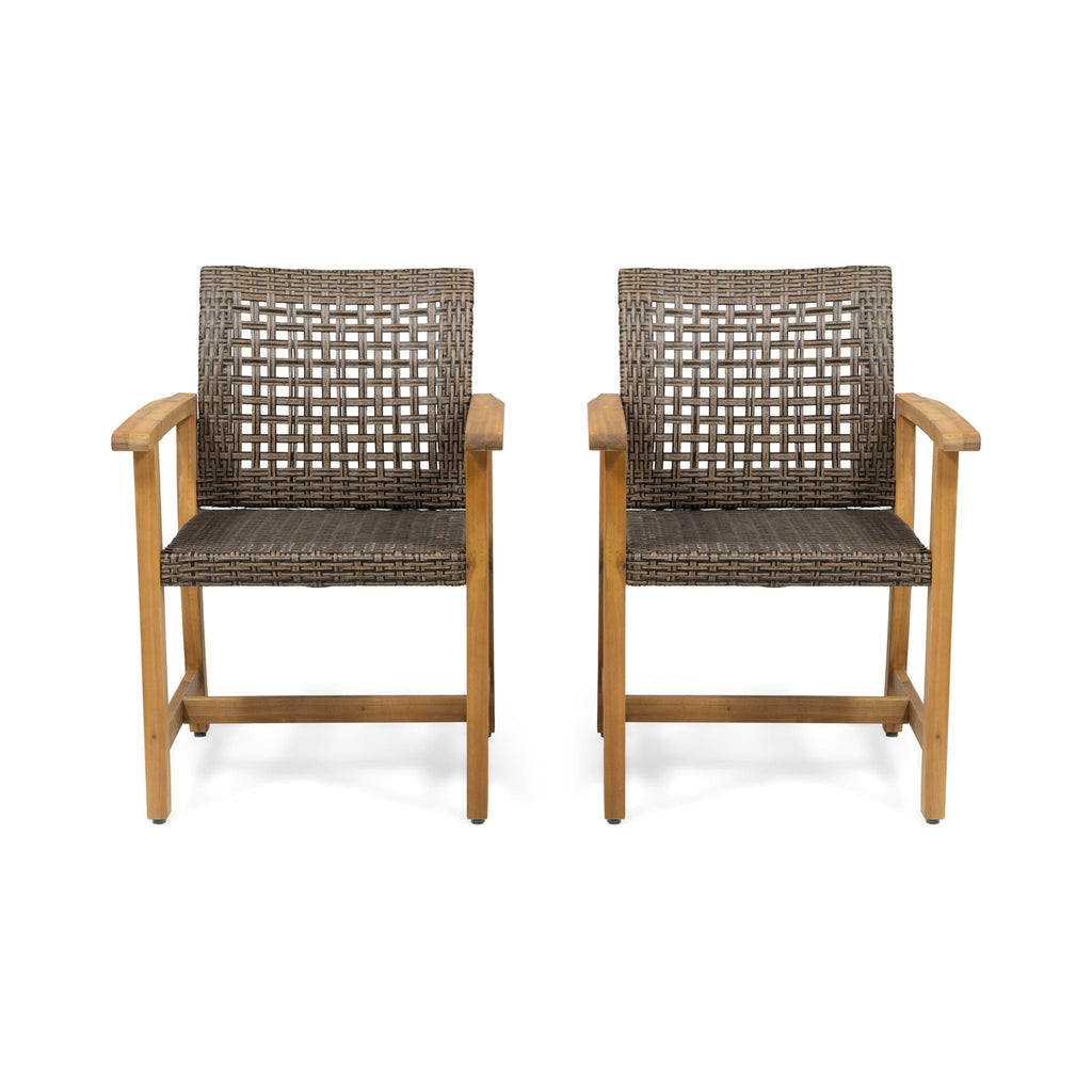Hampton Outdoor Dining Chair Set of 2 - Brown