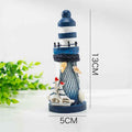 Mediterranean Style Wooden Pressing Die Ocean 13cm Small Lighthouse