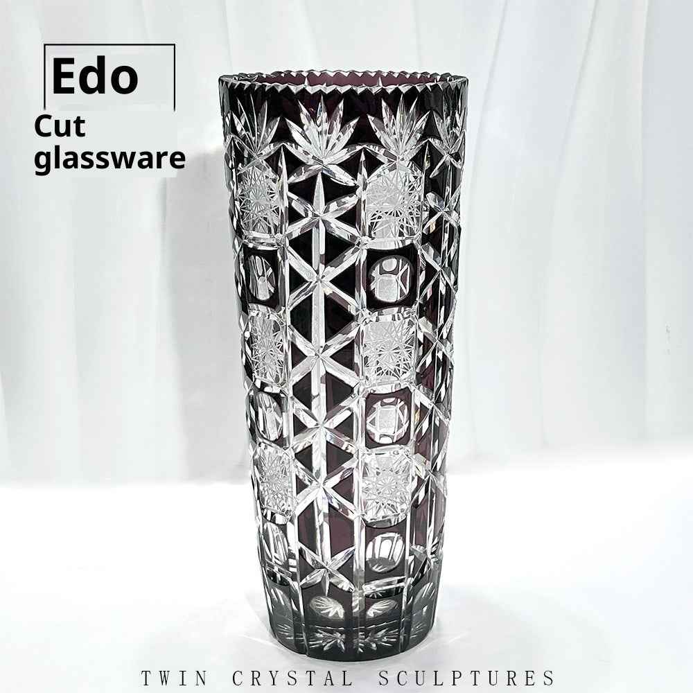 Transparent Hand Carved Household Flower Arrangement Chinese Style