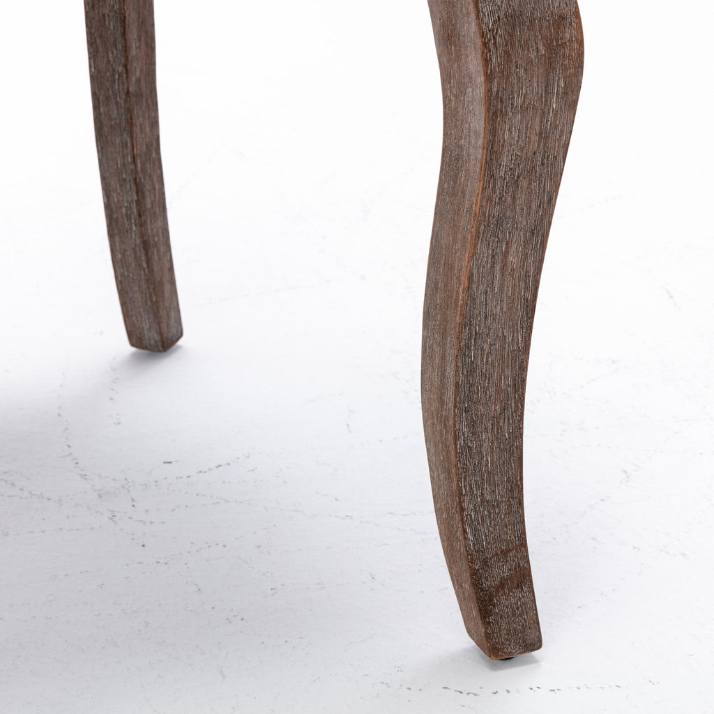 A&A Furniture Ultra Side Dining Chair with Thickened Fabric and Bronze Nail Head, Beige, Set of 2