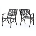Luminea Outdoor Aluminum Dining Chair with Scroll Design
