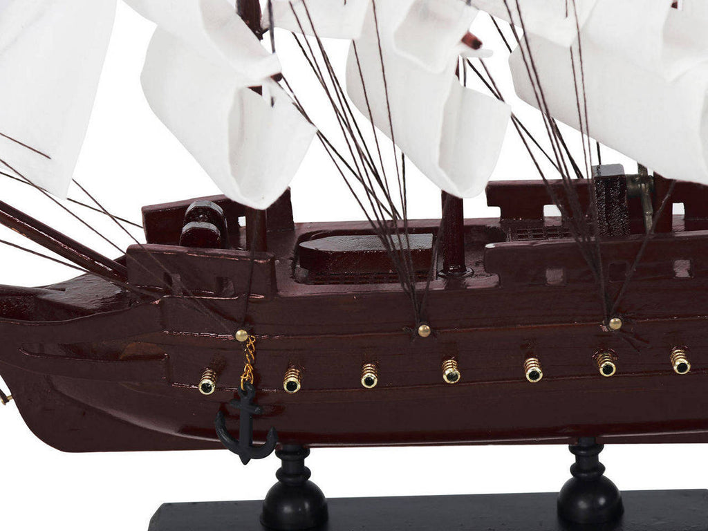 Wooden Captain Kidds Adventure Galley White Sails Model Pirate Ship 12""
