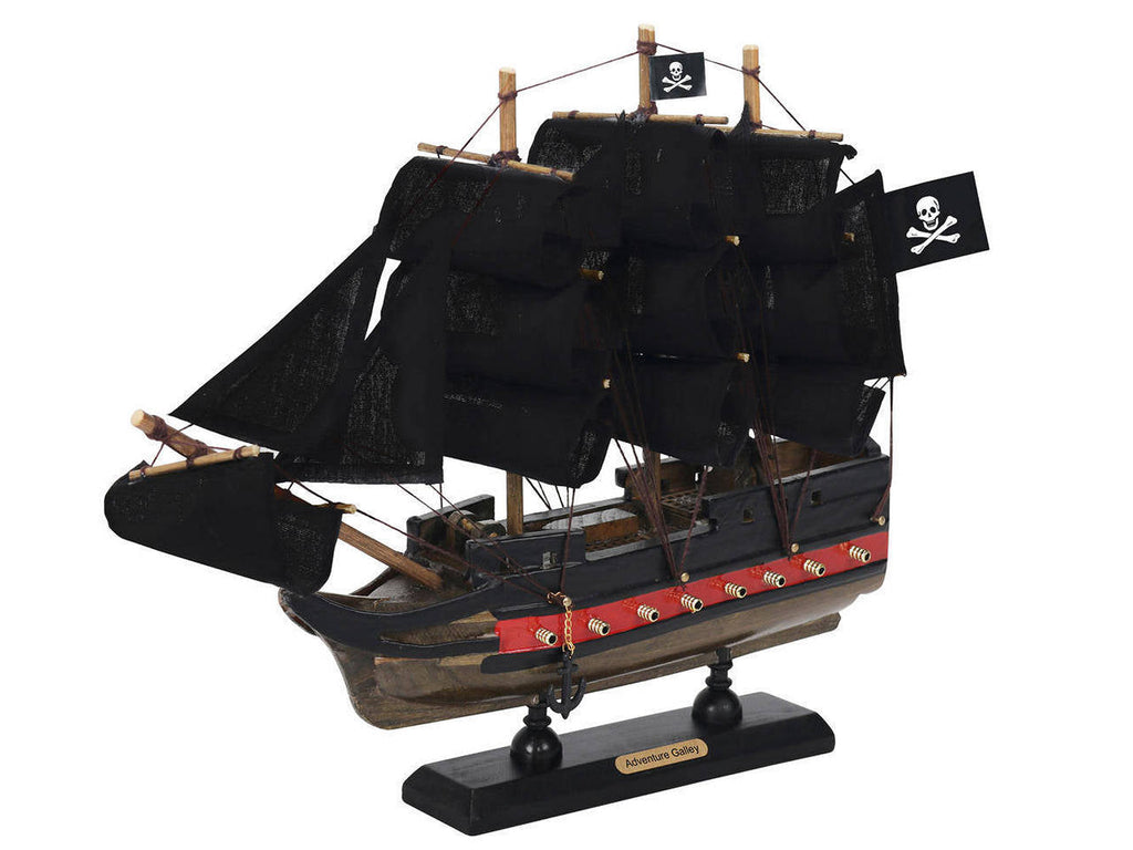 Wooden Captain Kidds Adventure Galley Black Sails Limited Model Pirate Ship 12""