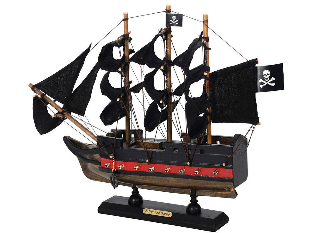 Wooden Captain Kidds Adventure Galley Black Sails Limited Model Pirate Ship 12""