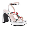 Shimmering Elegant High-heeled Womens Sandals