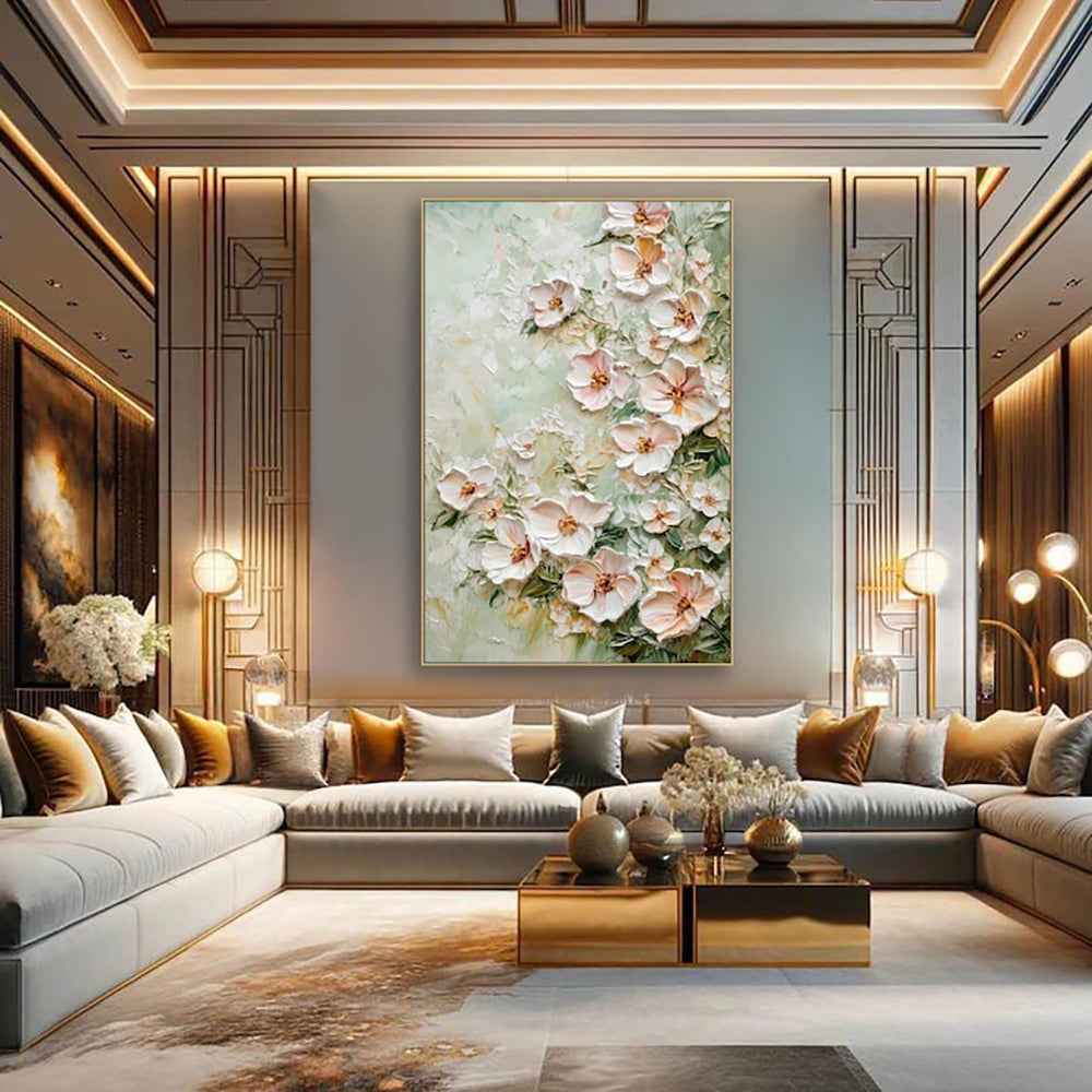 Handmade Oil Painting Canvas Wall Art Decoration 3D Texture Flowers Modern Abstract For Home Room Decor Internet Celebrity Style Rolled Frameless Unstretched Painting