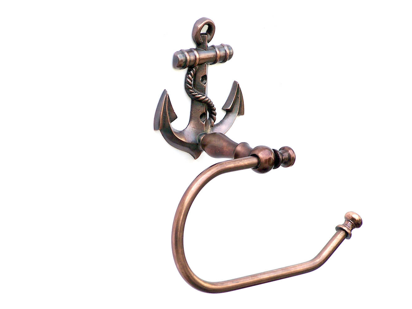 Antique Copper Anchor Hand Towel Holder 10""