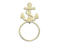 Whitewashed Cast Iron Anchor Towel Holder 8.5""