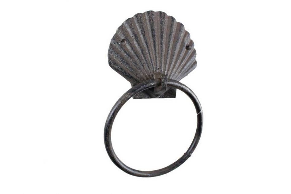 Cast Iron Seashell Towel Holder 8.5""