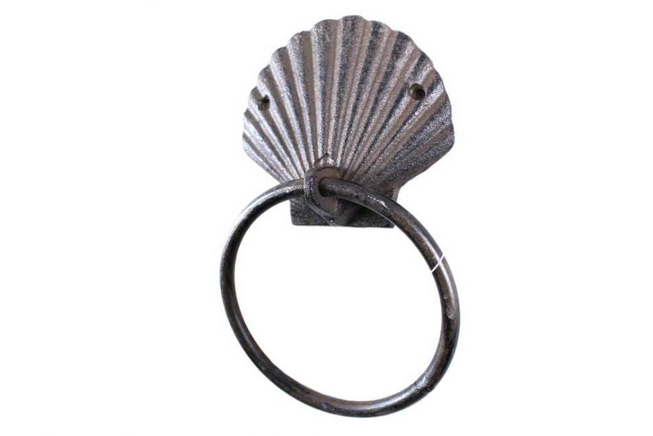 Cast Iron Seashell Towel Holder 8.5""