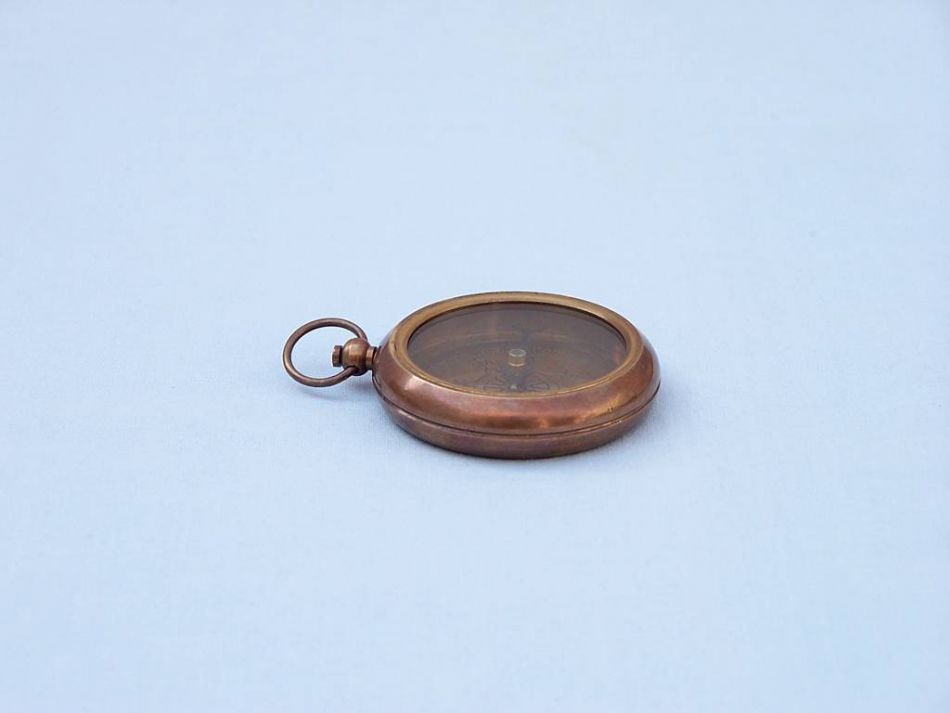 Antique Brass RMS Titanic White Star Lines Pocket Compass 3""