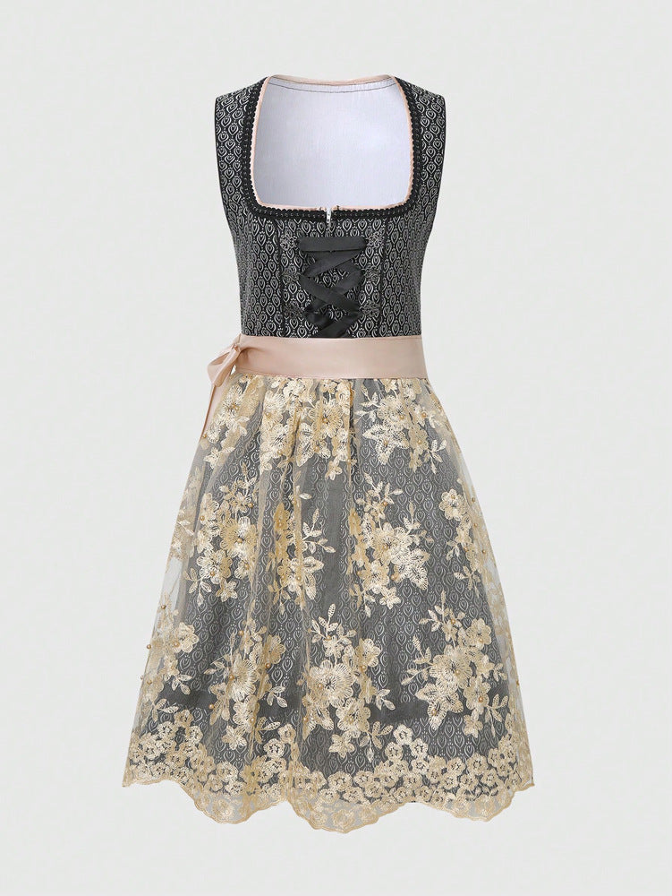 Womens Square Neck Sleeveless Midi Dress - Chic Animal Print Bodycon Gown