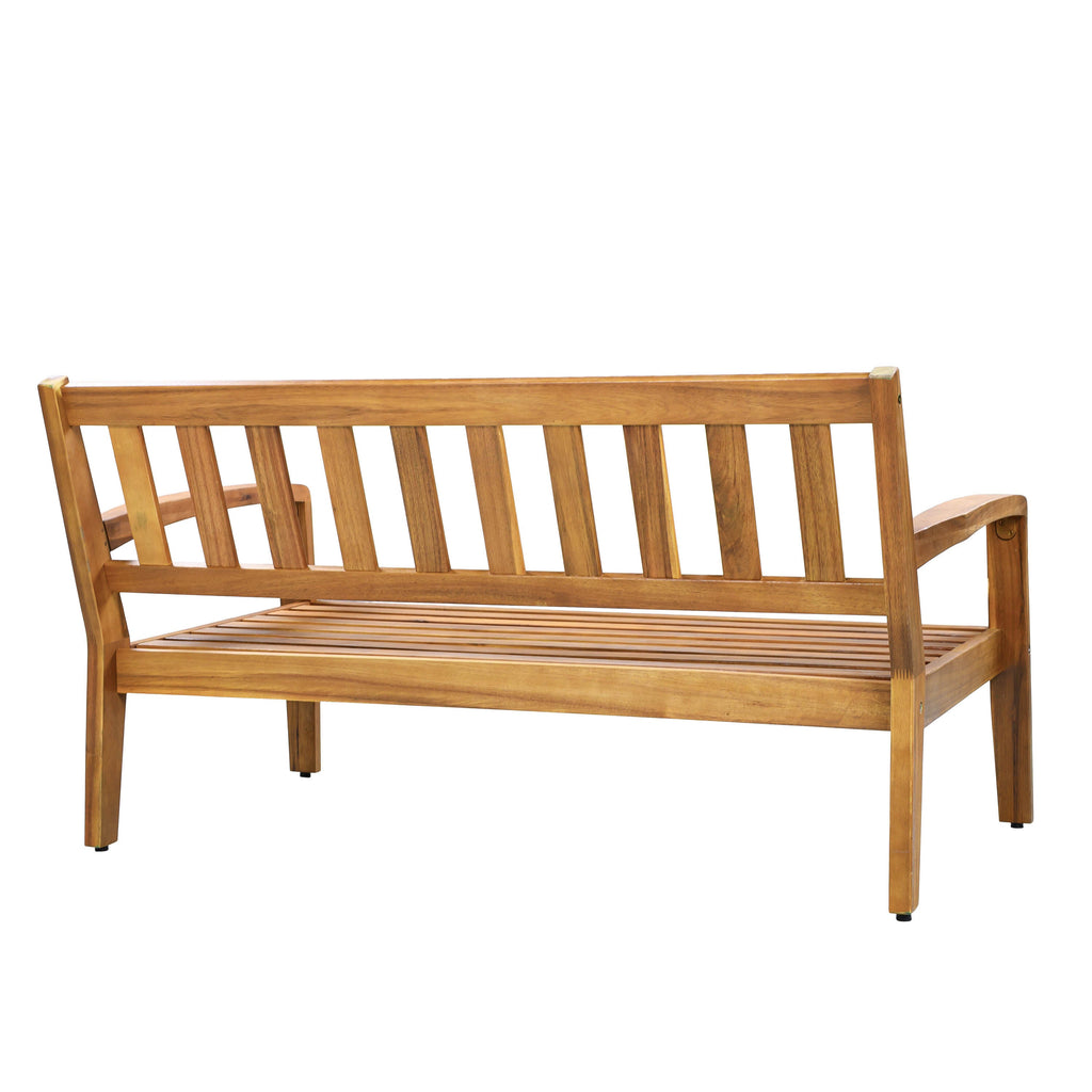 2-Piece Outdoor Teak Acacia Wood Conversation Set