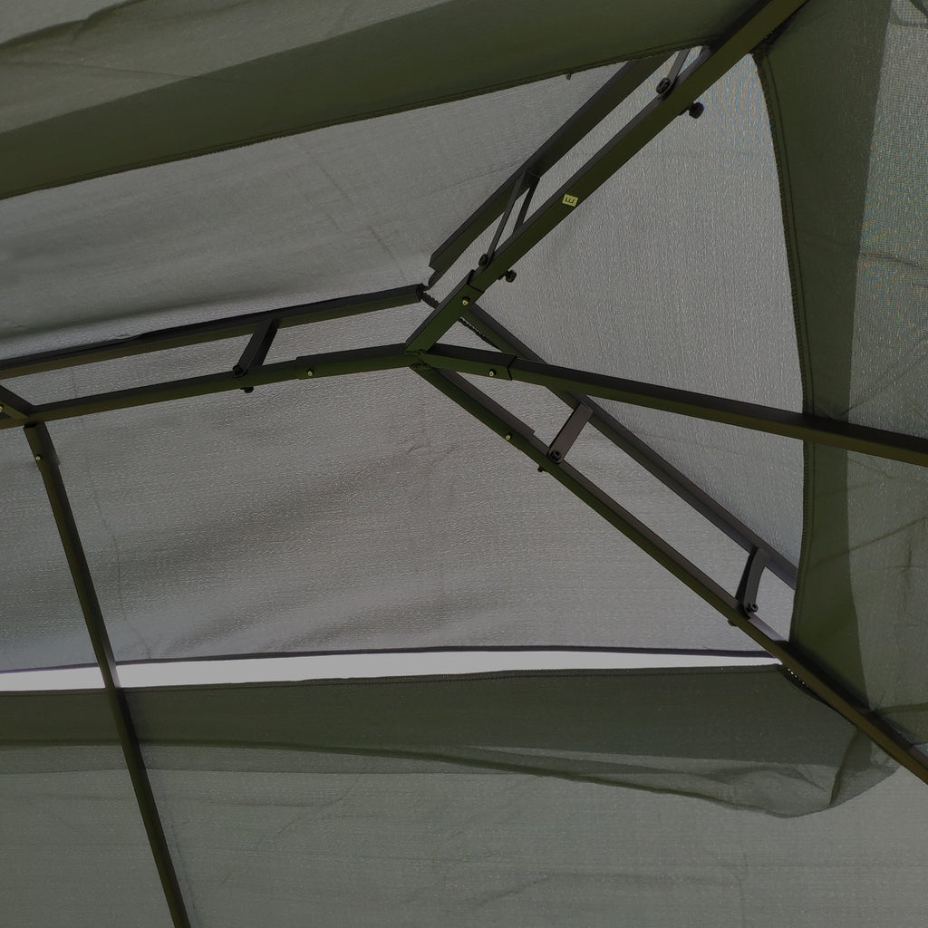 13x10 Outdoor Patio Gazebo Canopy Tent with Ventilated Double Roof and Mosquito Net
