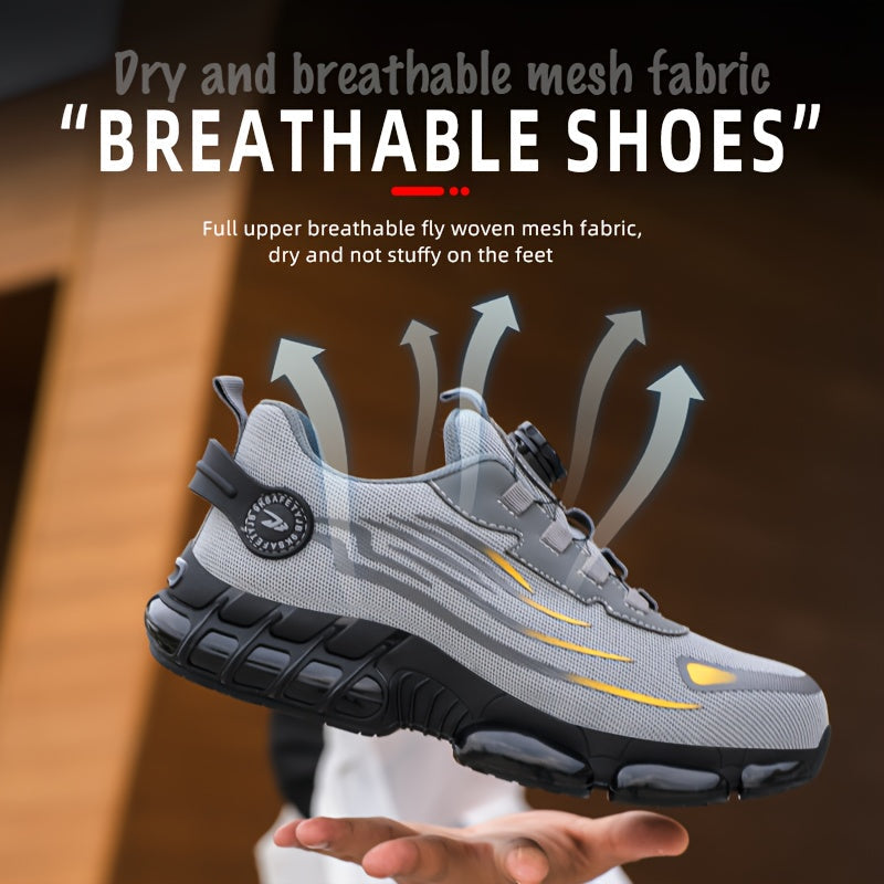 Buttoned Anti-Crush, Anti-Puncture, Comfortable, Breathable And Protective Safety Shoes