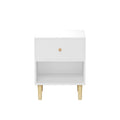 Nightstand With 1 Drawer And 1 Shelf - White