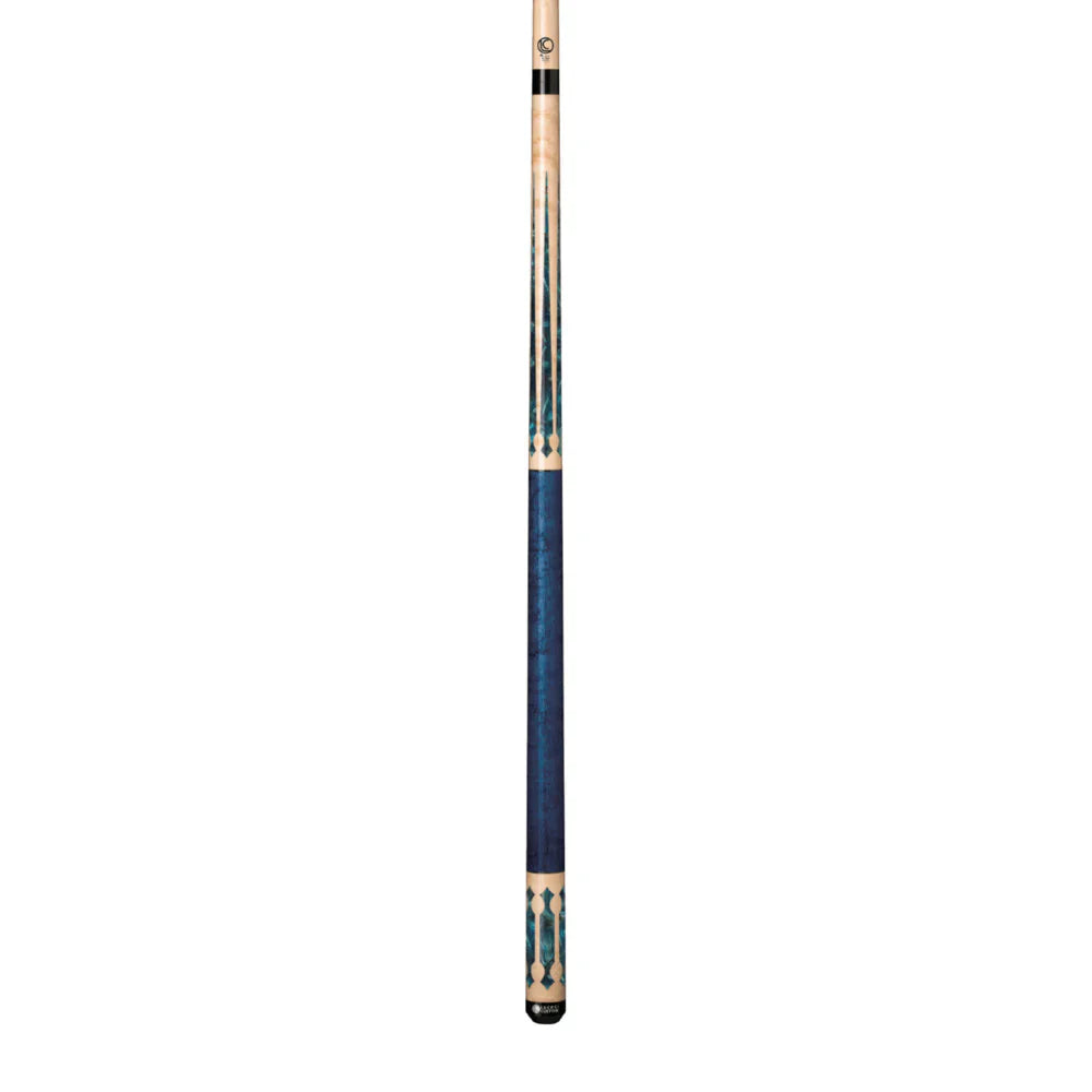 Lucasi Custom Natural Birdseye/Teal Stained Curly Maple Wrapless Cue