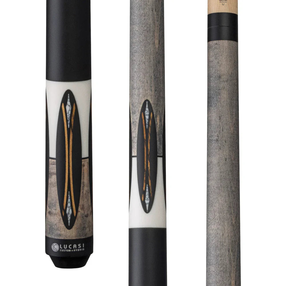 Lucasi LUX66 Pool Cue - Matte Finish Grey Wash Stained Birdseye Maple