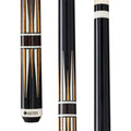 Lucasi LUX72 Midnight Black Pool Cue with Alternating Zebrawood and Imitation Bone Inlay Points