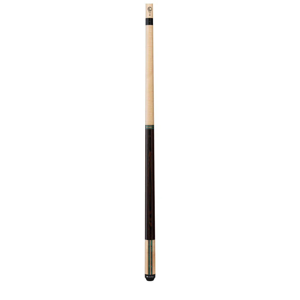 Lucasi LUX73 Natural Curly Maple Pool Cue with Black Palm Handle