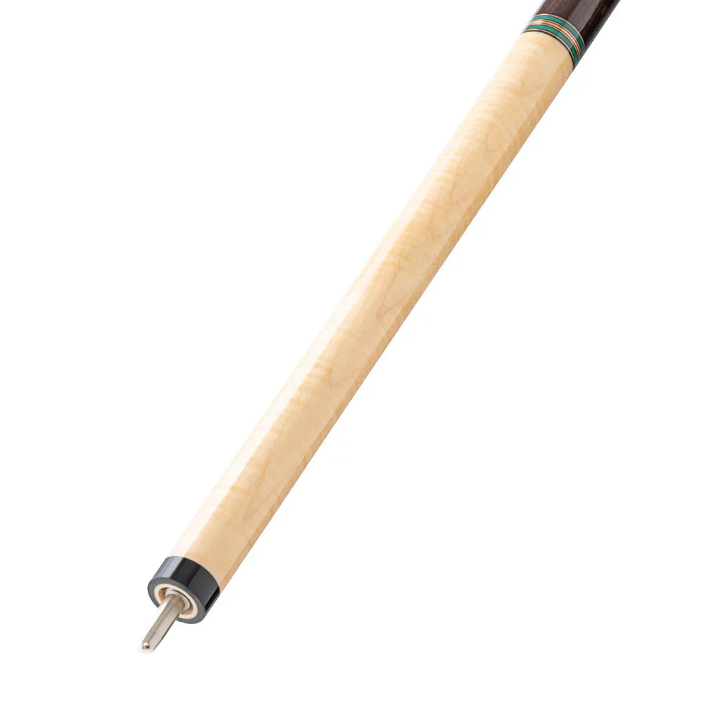Lucasi LUX73 Natural Curly Maple Pool Cue with Black Palm Handle