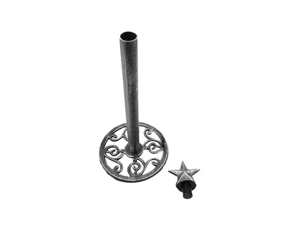 Rustic Silver Cast Iron Texas Star Bathroom Extra Toilet Paper Stand 16""