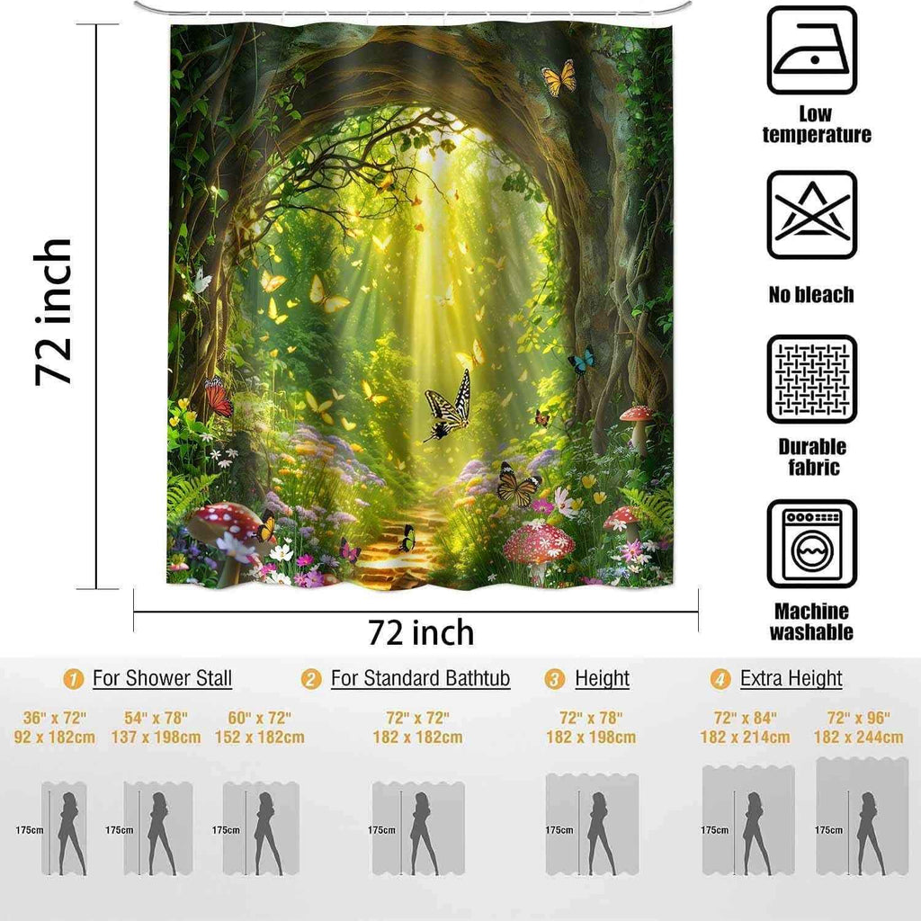 Shower Curtain Digital Printing Bathroom Waterproof Mildew-proof Partition Curtain