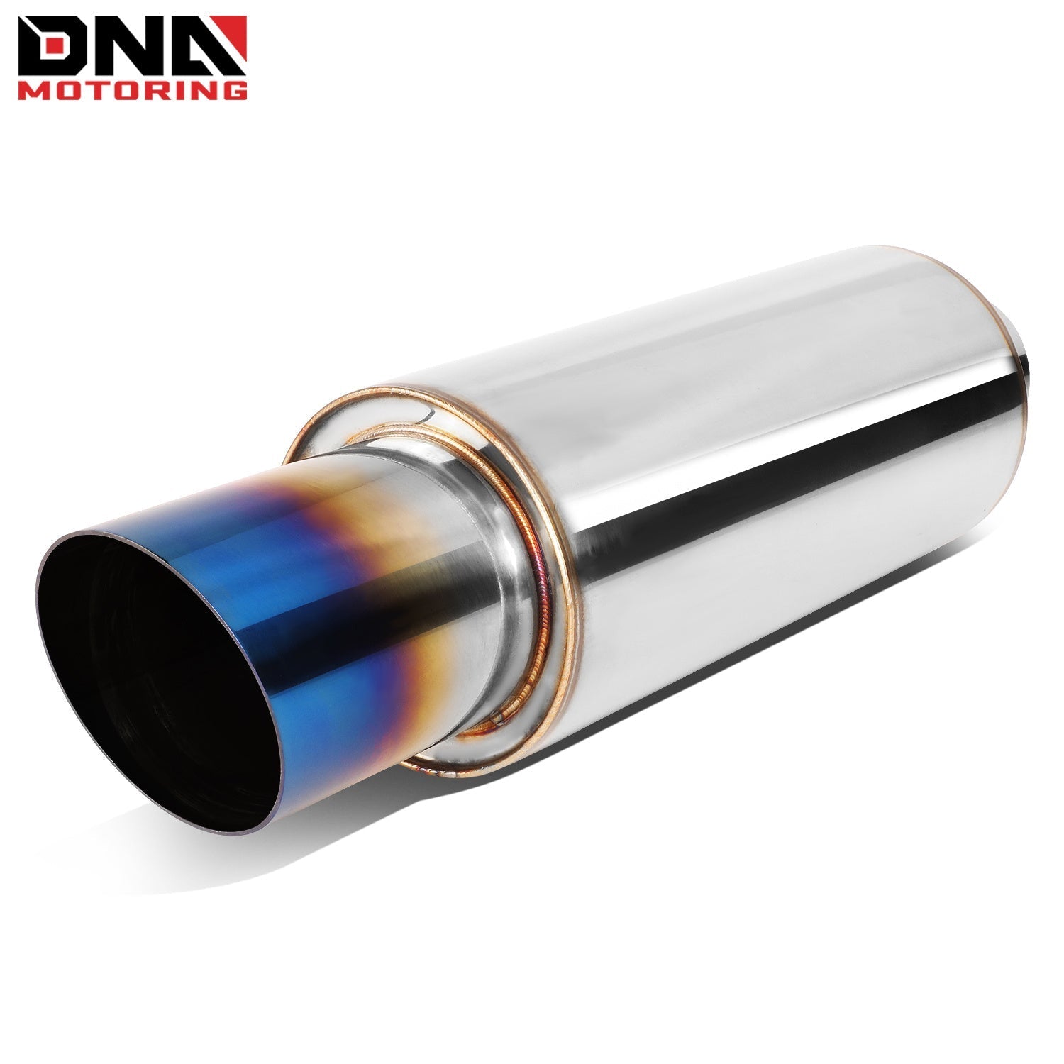 DNA MOTORING Stainless Steel Straight-Through Exhaust Muffler