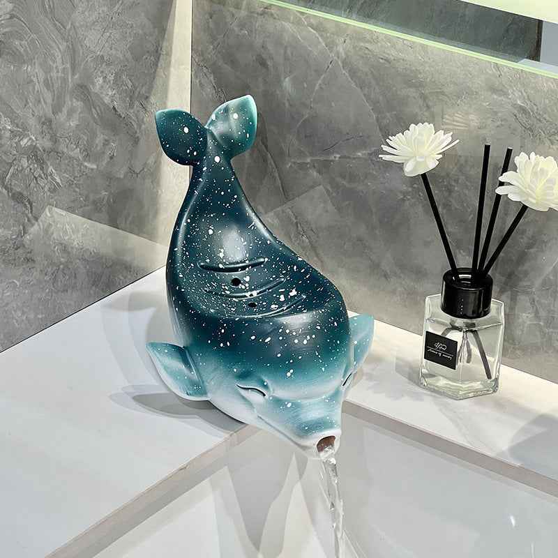 Dolphin Drain Soap Box Ceramic Household Punch-free Toilet